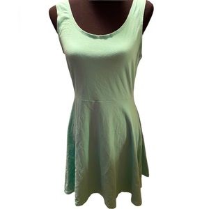 Express light teal skater dress